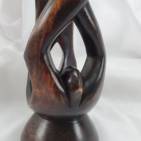 VTG Impressionist Ironwood Abstract Human Sculpture Handmade From Ghana 13.25" - Picture 12 of 14
